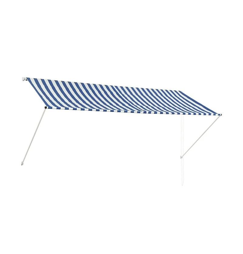 vidaXL Retractable Awning 118.1"x59.1" Blue and White