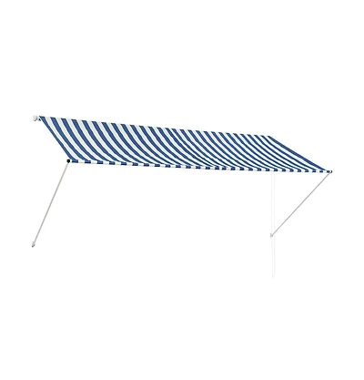 vidaXL Retractable Awning 118.1"x59.1" Blue and White