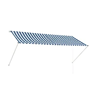 vidaXL Retractable Awning 118.1"x59.1" Blue and White