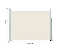 Patio Retractable Side Awning 39.4"x196.9" Cream