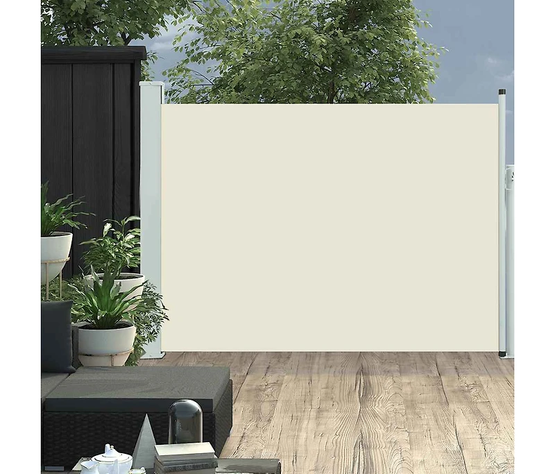 Patio Retractable Side Awning 39.4"x196.9" Cream