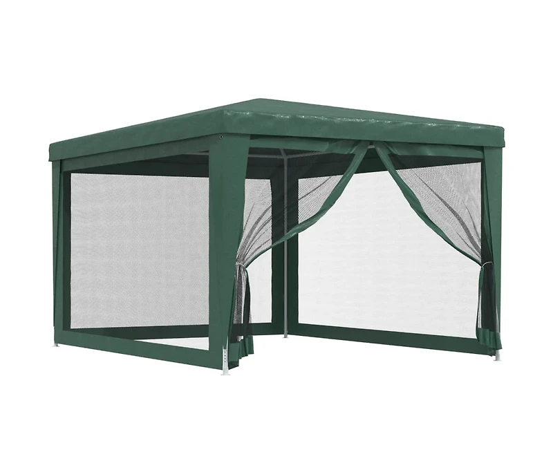 Party Tent with 4 Mesh Sidewalls Green 9.8'x13.1' Hdpe