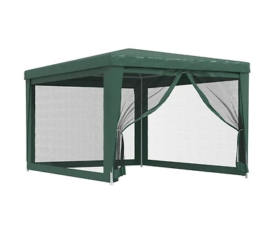 Party Tent with 4 Mesh Sidewalls Green 9.8'x13.1' Hdpe