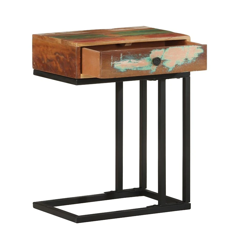 vidaXL U-Shaped Side Table 17.7"x11.8"x24" Solid Reclaimed Wood