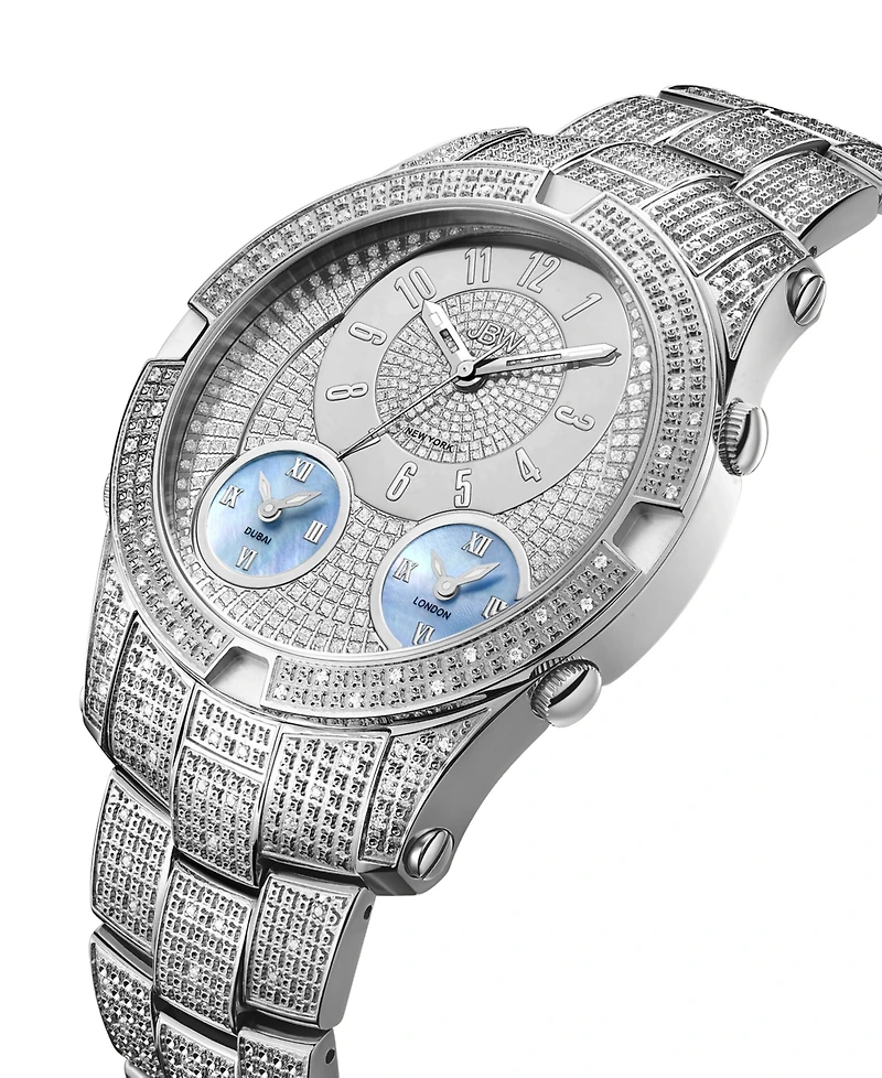 Jbw Men's Jet Setter Iii Diamond (1 ct.t.w.) Stainless Steel Watch