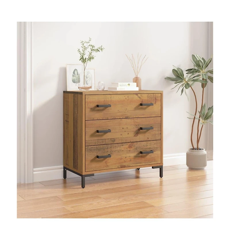 Chest of Drawers 29.5"x13.8"x27.6" Solid Wood Pine
