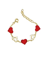 GiGiGirl 14k Yellow Gold Plated Forever Heart Toddler/Kids Bracelet, Adjustable in Length, 1-6yrs