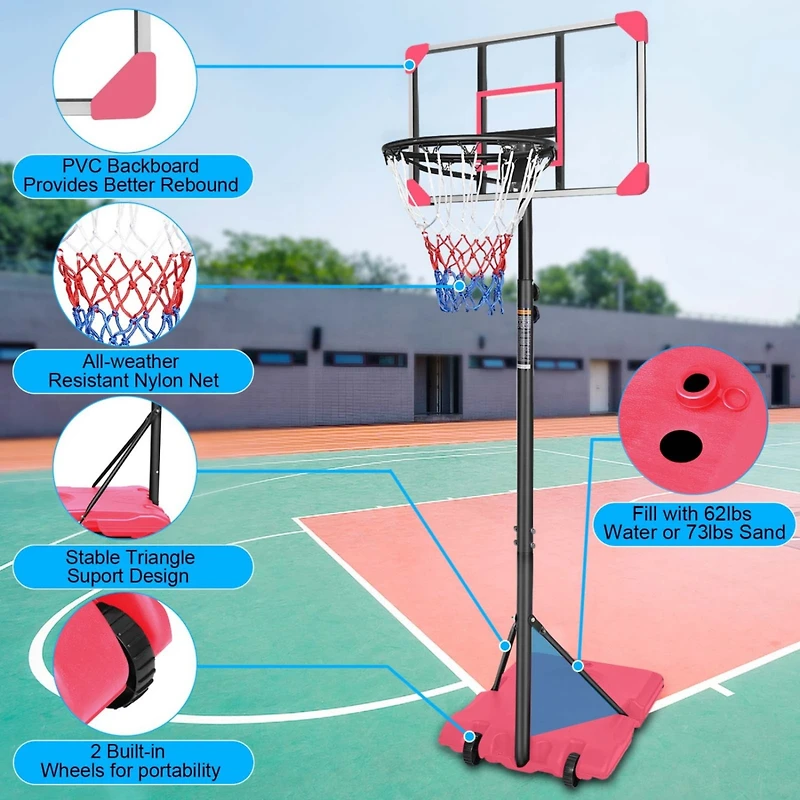 Simplie Fun Youth Height Adjustable Basketball Hoop