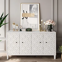 Streamdale White Wash 4-Door Wooden Accent Cabinet