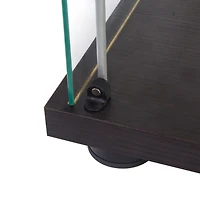 Streamdale Furniture One Door Glass Cabinet Glass Display Cabinet With 4 Shelves, Black