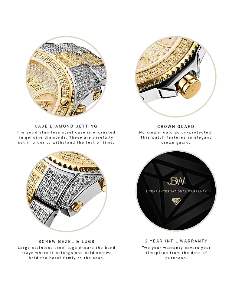 Jbw Men's Jet Setter Diamond (2 ct.t.w.) Stainless Steel Watch