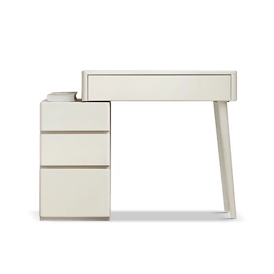 Dresser Table dresser 100% solid Liriodendron Chinense table desk top table dresser compact dresser accessories storage width 80cm storage drawer Whit