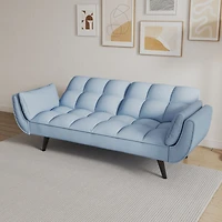 Streamdale Furniture 57" Blue Sofa Soft Two Armrests Throw Pillow Pillow Comfortable Fit Apartment Bedroom Small Space