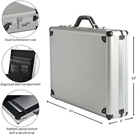 Alpine Swiss Executive Aluminum Briefcase Padded Laptop Briefcase For Men Hard Shell Attache Case Combo Lock Business Case