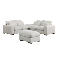 Streamdale Furniture Tatman Linen Blend Sectional With 2 Ottomans