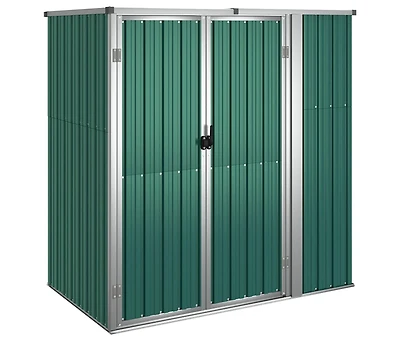vidaXL Garden Tool Shed Green 63.4"x35"x63.4" Galvanized Steel