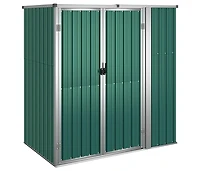 vidaXL Garden Tool Shed Green 63.4"x35"x63.4" Galvanized Steel