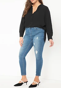 Eloquii Women's Mandarin Collar Tunic