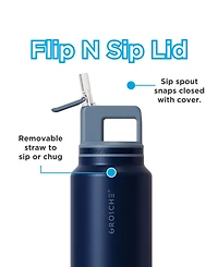 Grosche Alpine Flip 'N Sip Insulated Water Bottle with Straw 2pk 20 Oz + 40