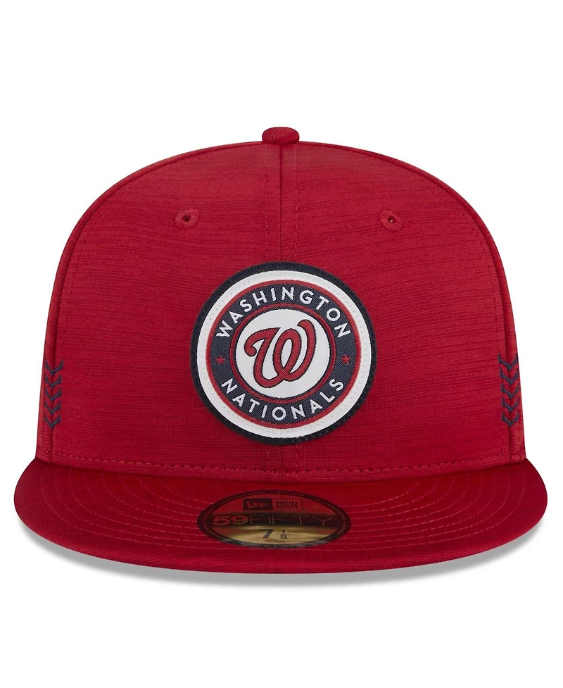 New Era Men's Red Washington Nationals 2024 Clubhouse 59FIFTY Fitted Hat