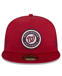 New Era Men's Red Washington Nationals 2024 Clubhouse 59FIFTY Fitted Hat