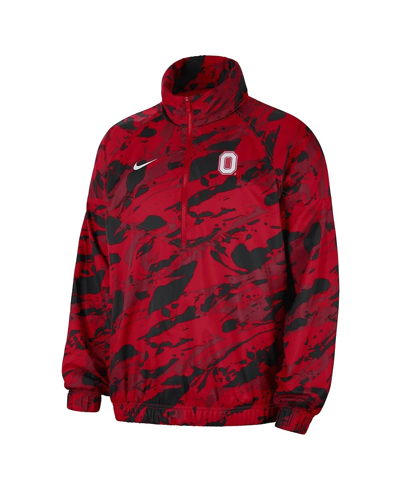 Nike Men's Scarlet Ohio State Buckeyes Anorak Half-Zip Jacket