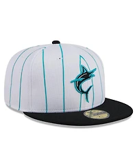 New Era Men's White Miami Marlins 2024 Batting Practice 59FIFTY Fitted Hat