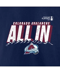 Fanatics Men's Navy Colorado Avalanche 2024 Stanley Cup Playoffs Slogan T-Shirt