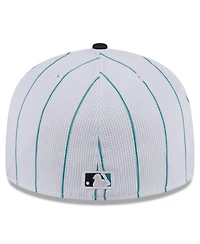 New Era Men's White Miami Marlins 2024 Batting Practice 59FIFTY Fitted Hat