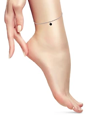 Giani Bernini Onyx Dangle Cylinder Link Ankle Bracelet in Sterling Silver, Created for Macy's