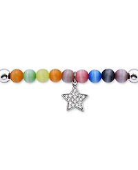 Giani Bernini Cubic Zirconia & Multicolor Catseye Star Dangle Stretch Bracelet in Sterling Silver, Created for Macy's