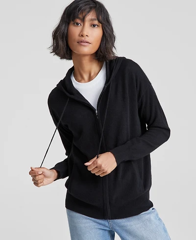 Charter Club Petite 100% Cashmere Zip Hoodie, Created for Macy's