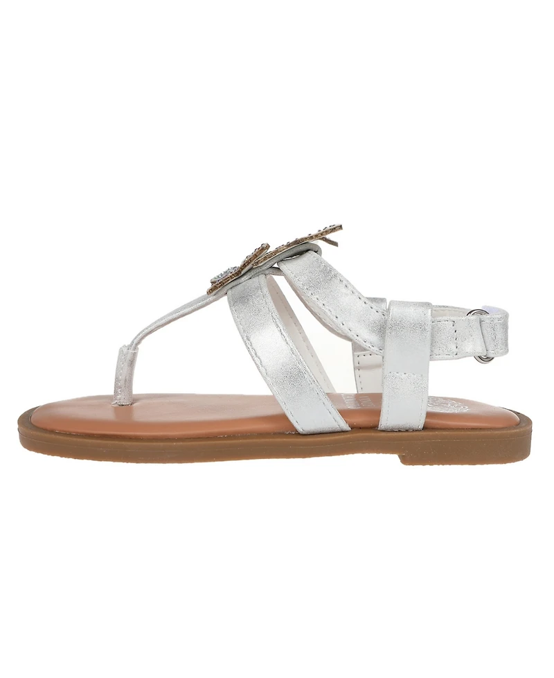 Vince Camuto Big Girl's Fashion Sandal with 3D Cutout Self Butterflies Polyurethane Sandals