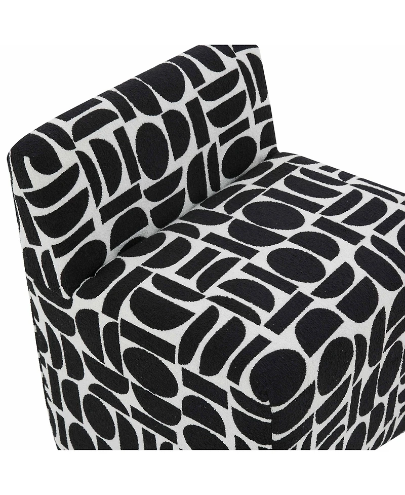 Tov Furniture 25" Geometric Jacquard Weave Stool