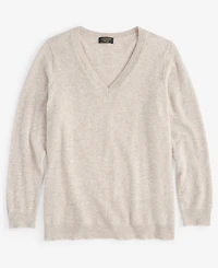 Charter Club Plus 100% Cashmere V-Neck Sweater, Macy's Exclusive