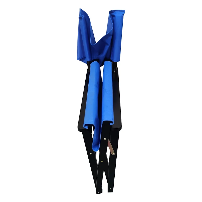 Simplie Fun Folding Chair Wooden Director Chair Canvas Folding Chair 2pcs/set populus + Canvas (Color : Blue)