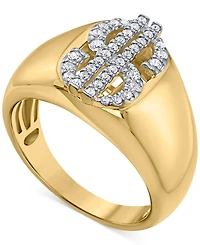 Men's Diamond Dollar Sign Ring (1/3 ct. t.w.) in 14k Gold-Plated Sterling Silver