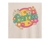 Hybrid Apparel Trendy Juniors Barbie Floral Graphic Oversized Tee