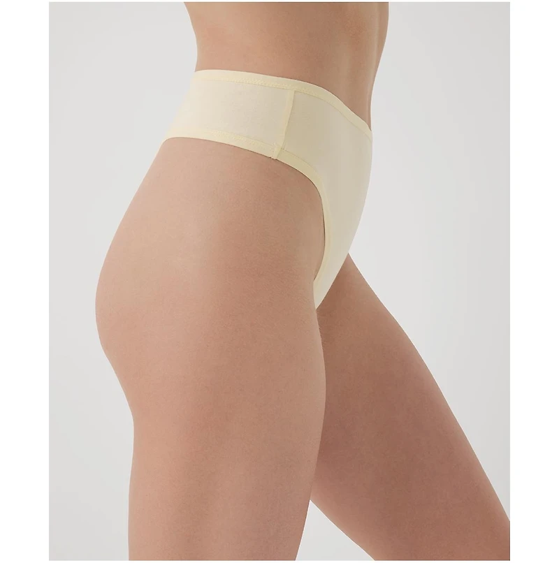 Pact Women's Organic Cotton Everyday High Rise Thong 6-Pack