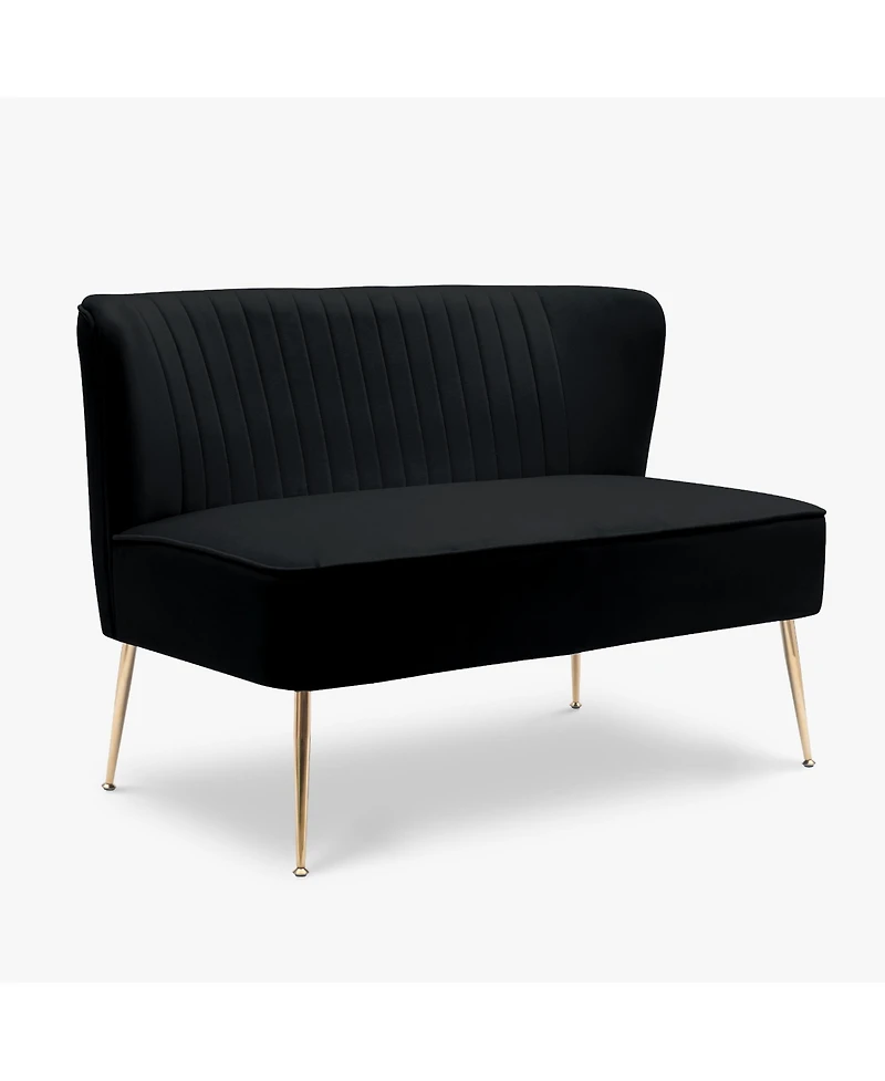 Mid Century Modern Tufted Velvet Loveseat Sofa Accent Chair Set