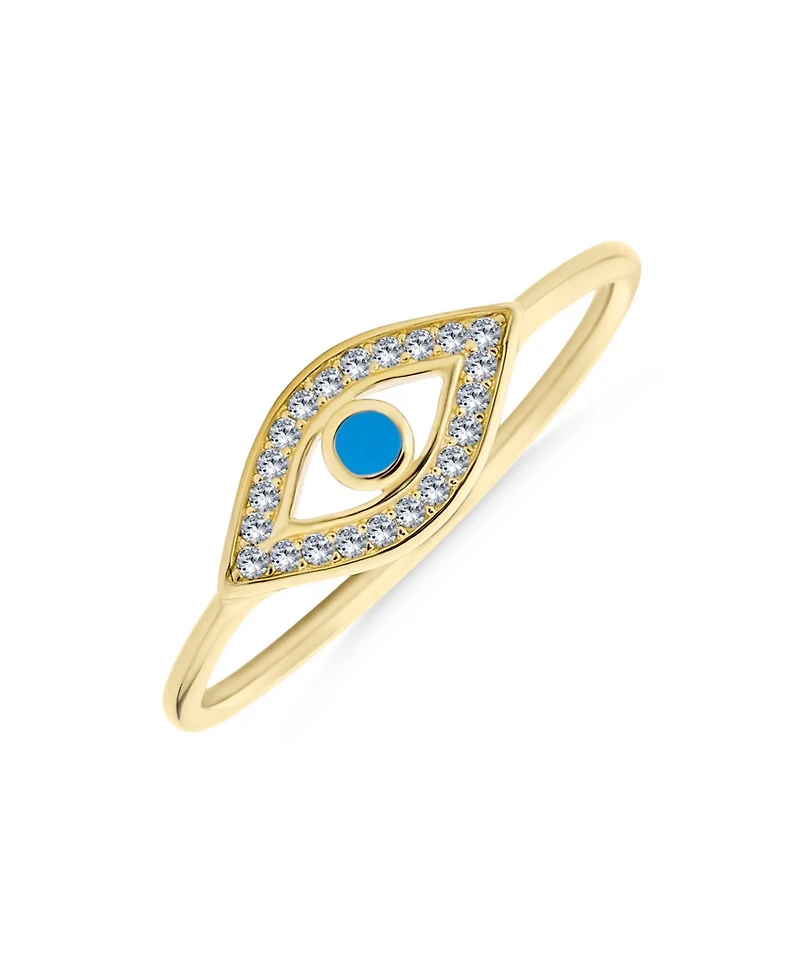 Bling Jewelry Minimalist Midi Knuckle 1MM Band Stackable Delicate Cz Halo Evil Eye Ring Sterling Silver