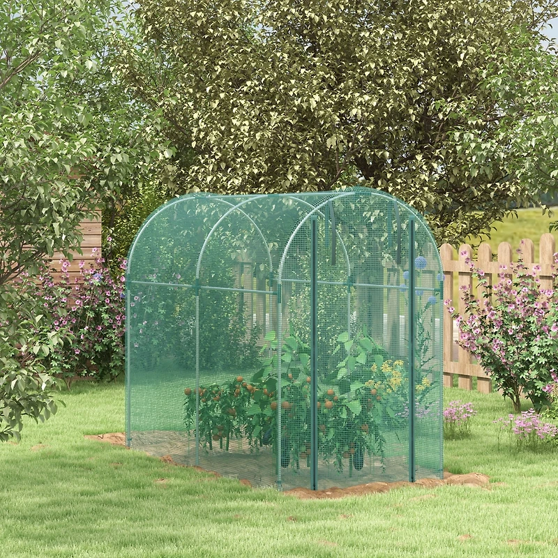 Outsunny 4' x 8' Plant Protection Tent Crop Cage with Door,
