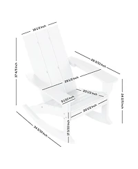 WestinTrends 5-Piece Modern Adirondack Outdoor Rocking Chair with Side Table Set