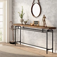 Tribesigns Console Table, 70.9 Inches Extra Long Sofa Table for Living Room, Industrial Narrow Console Sofa Tables Behind Couch, Rustic Brown
