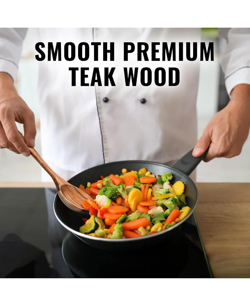 Zulay Kitchen Premium Teak Wooden Spoon For Cooking