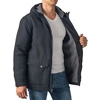 Alpine Swiss Mens Sherpa Lined Parka Hooded Winter Coat Cargo Utility Jacket