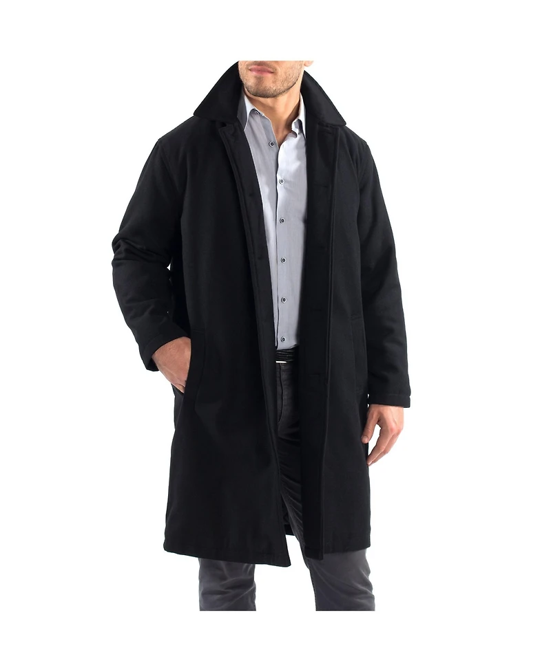 Alpine Swiss Men's Zach Men s Wool Blend Overcoat – Knee-Length Trench Coat, Runs Large for Layering Over Suits or Sweaters