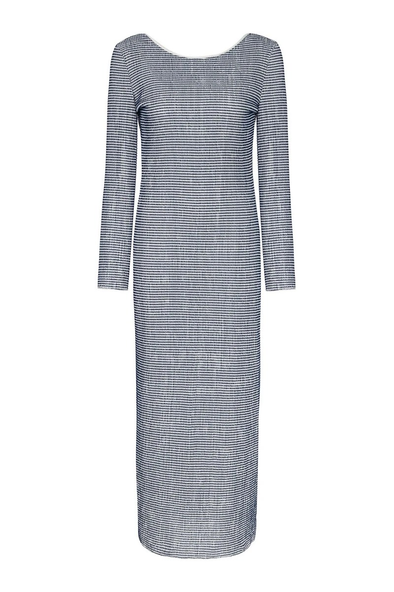 Nocturne Women's Striped Dress with Low Back