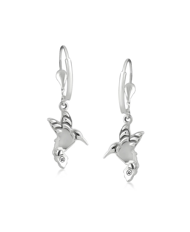 American West Jewelry Sterling Silver Women's Drop & Dangle Earrings Genuine Gemstone Hummingbird Design