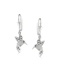 American West Jewelry Sterling Silver Women's Drop & Dangle Earrings Genuine Gemstone Hummingbird Design